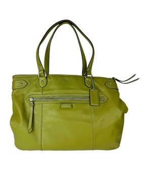 Coach Daisy Emma Green Leather Shoulder Bag Tote